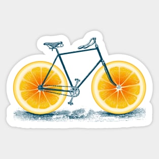 Vintage Orange Old Bike with Retro Cycle Frame Sticker